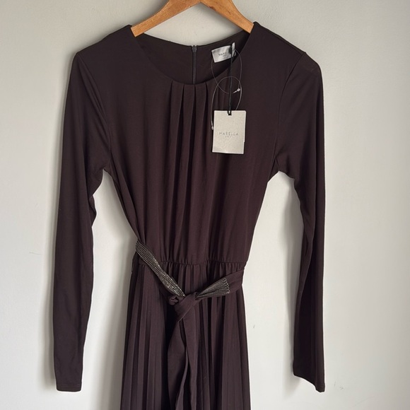 NEW Marella Zufolo Pleated Midi Dress large - Picture 6 of 16